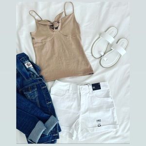 Express Tie Front Cami - Size Small - Tan/Khaki - Washed Never Worn